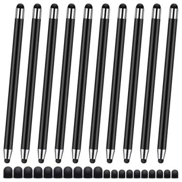 Imagem de Caneta Stylus [pacote com 10] canetas de tela sensível ao toque capacitivas universais para iPad/iPhone/smartphones e tablets, compatíveis com todas as telas sensíveis ao toque capacitivas (10 preta)