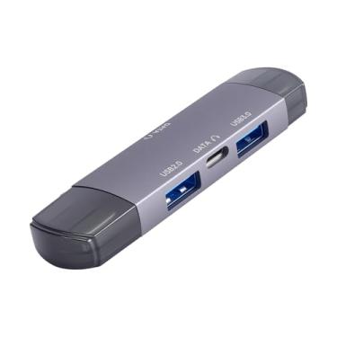 Imagem de CHONCHOW Hub USB para laptop, alumínio com 4 portas, hub USB 3.0, divisor USB, hub de dados ultrafino, extensor USB, adaptador multiportas, hub USB C para laptop, PC, Mac, impressora, pen drive, HD