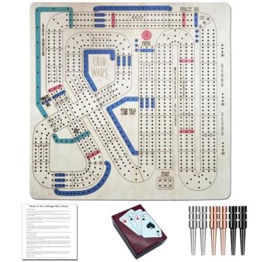 Imagem de Cribbage Wars Board Game,Large Wooden Chessboard Set, Cribbage Games Classic Board Game Bar Games for Families 35 * 35cm
