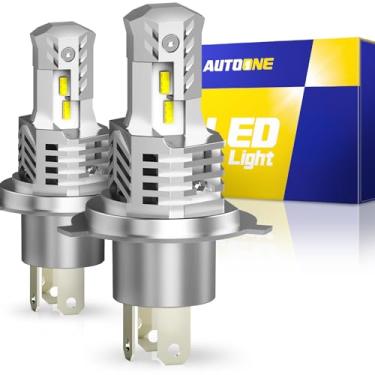 Imagem de AUTOONE Lâmpadas de LED H4 9003 HB2 6000 K brancas, Canbus Plug and Play para carro, motocicleta, feixe de luz H4, pacote com 2