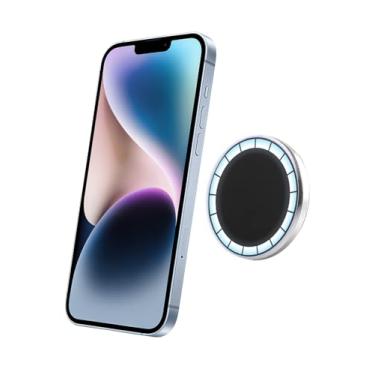 Imagem de YUEFIELI Suporte de telefone magnético, suporte de parede adesivo Magsafe compatível com Magsafe 12-17 todas as séries, suporte de telefone magnético pegajoso para carro, academia, chuveiro espelhado