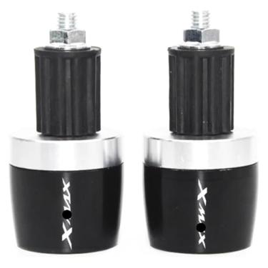 Imagem de Acessórios de motocicleta Alumínio CNC Pegas de Mão Tampa de Extremidade da Barra Compatível com Y&AMAHA Xmax 125 250 300 400 X MAX (B-Prata)