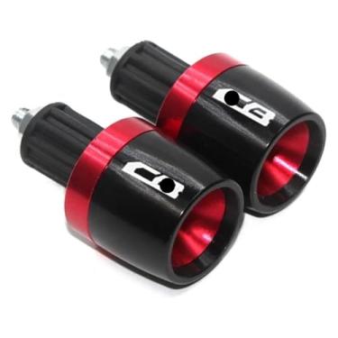 Imagem de Conectores de extremidade de guidão CNC de 22 mm para motocicleta compatíveis com CB 400 500 750 1300 CB400 CB500 CB500F (vermelho)