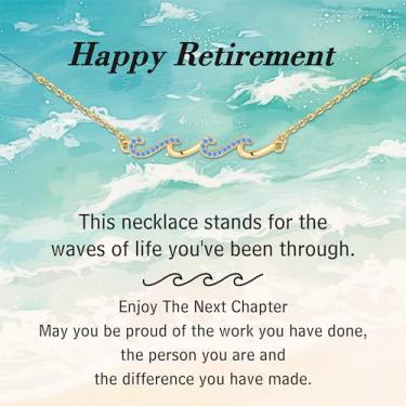 Imagem de IEFLIFE Colares de presente para mulheres - Colares de onda de zircônia banhada a ouro 14k para mulheres, presente de aposentadoria de aniversário para mãe, filha, irmã, amizade, amiga, presente de