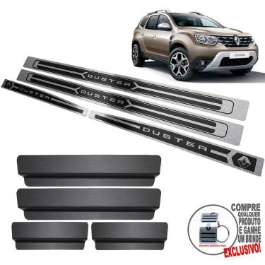 Imagem de Soleira Aço Inox Renault Duster 2021 Preto Alto Relevo