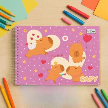 Imagem de Caderno de Desenho Espiral Capa Dura 60 FLS Capivara Sortido - Nova Ca