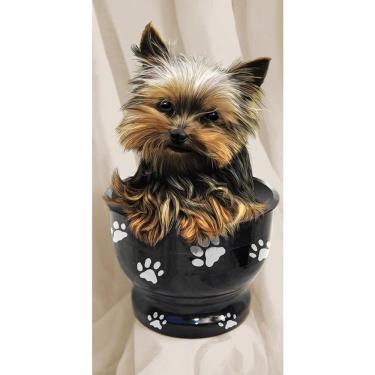 Imagem de Toalha De Praia Buettner Veludo Estampada Yorkshire Marrom