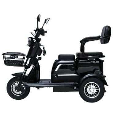 Imagem de Triciclo Elétrico 750W Litio Fenix Preto Tração Reduzida - Não Precisa