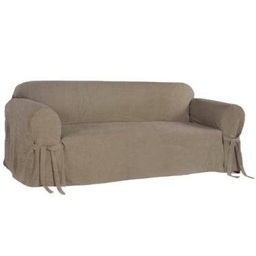 Imagem de Capa para Sofá de 3 lugares até 2,10m em Acquablock Impermeável Criança Anti Unha Cor:Marrom-claro