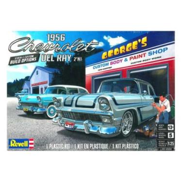 Imagem de Revell 85-4504 1956 Chevy Del Ray 2N1 Kit de carro modelo modelo 1:25 escala 153 peças, nível de habilidade 5, kit de construção de modelo de plástico, azul