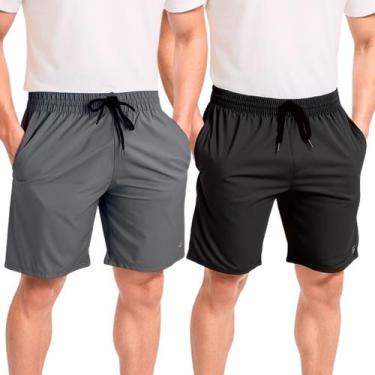 Imagem de Kit 2 Bermuda Masculina Short Tactel com Elastano Treino Academia Casu