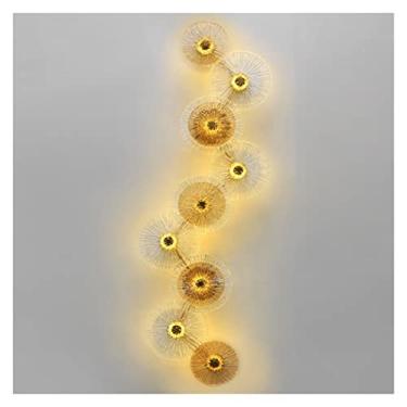 Imagem de lâmpada de parede, lâmpada de parede redonda moderna arandela luz luxo ouro vidro led combinação de luz de parede sala de jantar fundo quarto, iluminação de vaidade de cristal