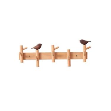 Imagem de hezhuhe2258 Cabideiro de parede para cabide, entrada para sala de estar, hall de entrada, suporte de chaveiro, suporte de parede para casaco (médio)