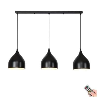 Imagem de Luminária pendente sem fio operada por bateria com controle remoto Luminária de teto moderna para cozinha, ilha, sala de jantar, sala de estar, casa de fazenda, sem necessidade de fiação Opç
