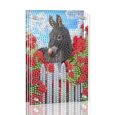 Imagem de Ginfonr Kit de pintura de arte de diamante DIY Acrylayers para adultos, pintura magnética de 4 camadas de burro, decoração de mesa em pé com efeito de profundidade dinâmica, presente de artesanato