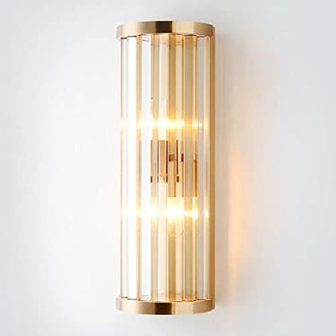 Imagem de Luminária de parede de cristal de vidro, luminária de parede dourada de meados do século, luminária de cabeceira para quarto, luminária de parede para escada na sala de estar, luminárias de
