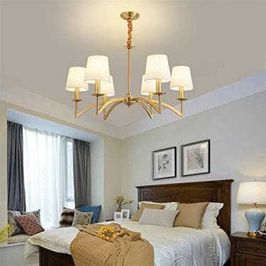 Imagem de Lustre Sala de estar Retro Criativo Sala de jantar Lâmpada Quarto Lustre Tecido Luminária Pendurada Lâmpada Cozinha (Cor: 6 Cabeças, Tamanho: Luz branca)