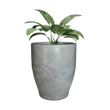 Imagem de Vaso Redondo Polietileno Planta Cone Bojo Marmorizado Jardim Sala (Grafite)