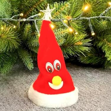 Imagem de Mini Árvore de Natal Musical e Dançante com Gorro – Enfeite Decorativo com Luz Piscante e Música | Ideal para Mesas, Salas e Ambientes Festivos