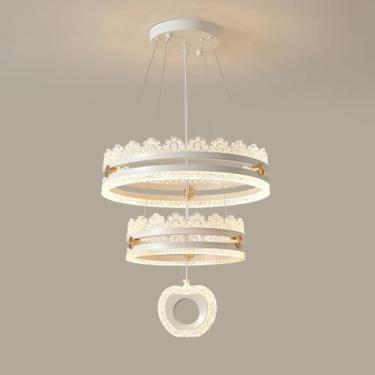 Imagem de Luminária pendente de acrílico LED moderna, lustre LED com altura ajustável, luminária pendente de acrílico para cozinha, ilha, sala de estar, quarto, cabeceira, sala de jantar, corredor, lu