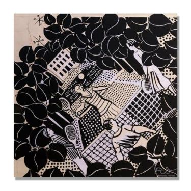 Imagem de NHLDZYH Folhas impressionistas, (ténis) de Raoul Dufy, reprodução de quadros, quadros de pinturas famosas, imagem murais quartos. 30 x 30 cm apenas tela