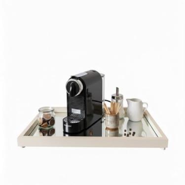 Imagem de BANDEJA DECORATIVA ESPELHADA LAQUEADA CANTINHO DO CAFÉ 50X30