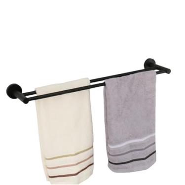 Imagem de Acessórios de banheiro de aço inoxidável, toalheiro preto fosco, suporte de papel higiênico, gancho de barra de toalha, conjunto de ferragens de vaso sanitário, suporte de papel (barra dupla)