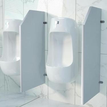 Imagem de Divisórias de defletor de mictório masculino para vaso sanitário, divisória de mictório montada na parede, divisória de vaso sanitário de tela de privacidade para mictório, com código de canto de aço