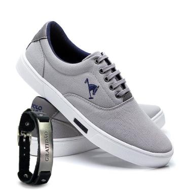 Imagem de Kit Sapatênis Lona Amarração com Pulseira Masculino Casual - Polo Joy,