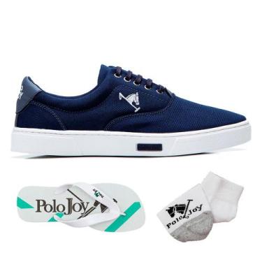 Imagem de Sapatênis Casual Lona Kit com Chinelo e Meia Confort - Polo Joy, 36, A