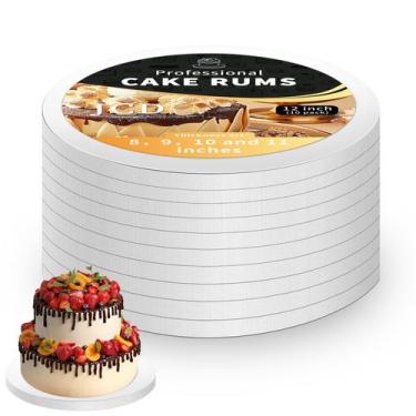 Imagem de Tambores Cake Board JCD de 12 polegadas brancos redondos, pacote com 1