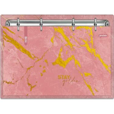 Imagem de Caderno Argolado 218x140mm Porta Fichas 60fls Marble Jandaia