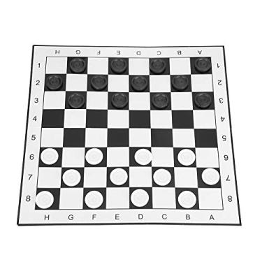 Imagem de aqxreight O Jogo de Xadrez Dobrável de Damas de Plástico Portátil de Plástico para Atividades Familiares de Festa está Dobrando e Pode Subir O Transporte dobrado. e Xadrez Fácil do Quadro Bom para