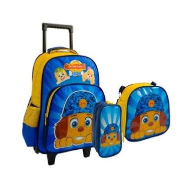 Imagem de Kit Mochila Infantil 2 Rodinhas Lancheira Estojo Creche Escolar Canine Yepp Patrulha Re...