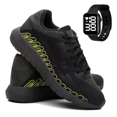 Imagem de Kit Tênis de Academia e Corrida Masculino Esporte Super Leve com Relógio-Masculino
