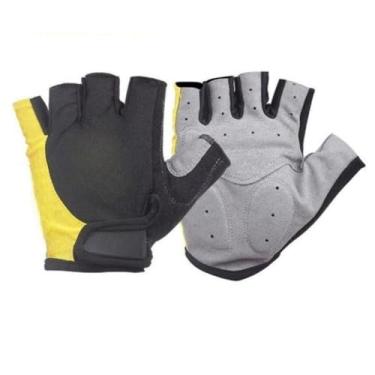 Imagem de Luva Moto, Par de Luvas Gel para Ciclismo, Dedo Curto para Bike, Academia(Preto/Amarelo,L (G))