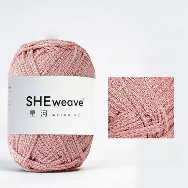 Imagem de Fio de macramê de 1,5 mm, cordão de macramê 100% algodão, fio de crochê 100 programas, fio brilhante brilhante, fio brilhante para crochê e tricô, cachecol (champanhe rosa brilhante)