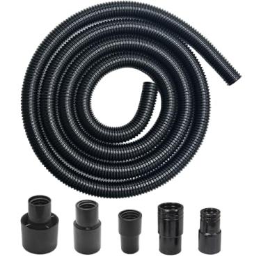 Imagem de Kit de mangueira de coleta de poeira de 3 m, mangueira de ferramenta elétrica flexível com 5 acessórios roscados, compatível com vários tipos/marcas de ferramentas elétricas e aspiradores de oficina
