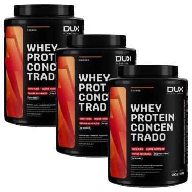Imagem de Kit 3X Whey Protein Concentrado - 900g Cookies - Dux Nutrition-Masculino