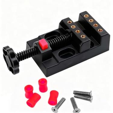 Imagem de Mini grampo de torno de bancada, alça ergonômica W e mecanismo de precisão, torno de mesa paralela de abertura de grampo plano, tornos pequenos com sistema de bloqueio para reparo de relógio