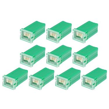 Imagem de Generic 10 peças de fusível padrão em forma de caixa 40 amperes, universal para caminhonetes, carros, SUV, plástico durável, metal verde