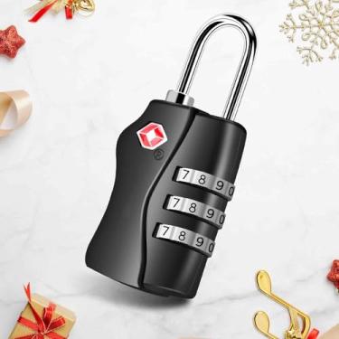 Imagem de Fechaduras de bagagem aprovadas pela TSA, fechaduras de cabo de viagem combinadas, cadeados de 3 dígitos redefiníveis, cadeado sem chave aceito pela TSA antifurto para armário de academia, estojo de