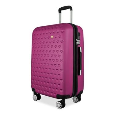 Imagem de Mala de Viagem Rígida ABS, 23kg, 4 Rodas Giratória 360°, Trava com Segredo, Divisória Interna, Mala para Despacho (Vinho C1M)