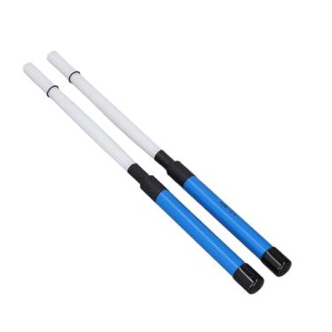 Imagem de RiToEasysports Escova de Tambor de Percussão ABS Escova de Baqueta de Fio de Nylon Com Aderência Confortável para Tambores de Jazz - 2 Peças (Azul Branco)