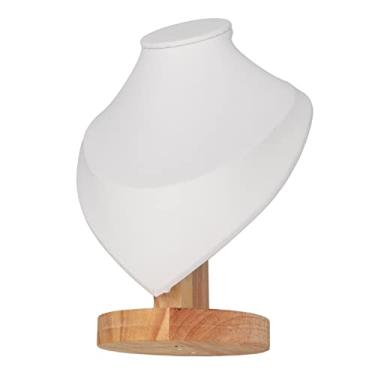 Imagem de Yinhing Colar de Jóias de Madeira Display Holder Elegant Bust Stand Multiuso para a Loja de Troca de Lojas Em Casa Mesa de Vidro (Branco)