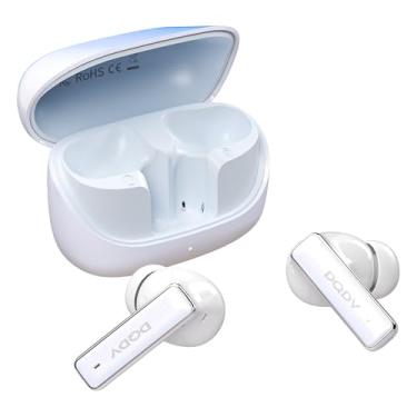 Imagem de DQDV Quiet 50 Pro Fones de ouvido sem fio com cancelamento ativo de ruído Bluetooth 6.0 Hi-Res Audio Com 6 microfones 36 horas de tempo de reprodução Detecção de uso intra-auricular (Branco)