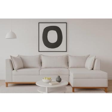 Imagem de Sofá Malta Com Chaise 2,80 Pés e Base Madeira em Linho Luxo Casa Imperial (LINHO 185)