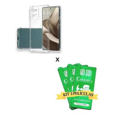 Imagem de Kit 3UN Película de Cerâmica Protetora + Capinha Anti Choque TPU para 