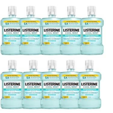Imagem de Kit Com 10 Enxaguante Bucal Liste Rine Cool Mint 1,5L | Super Pack Econômico