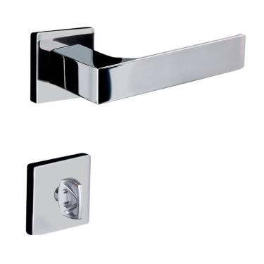 Imagem de Fechadura Banheiro Reta Roseta 6cm Cromado Quadratta Aliança